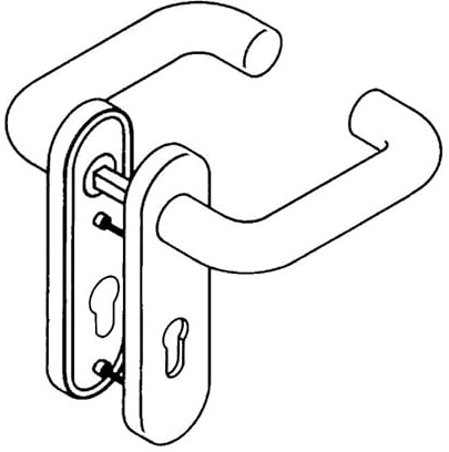 Feuerschutzgarnitur 111R12.210 Ku.33 D/D f.TS 38-48mm PZ rd DIN L/R HEWI