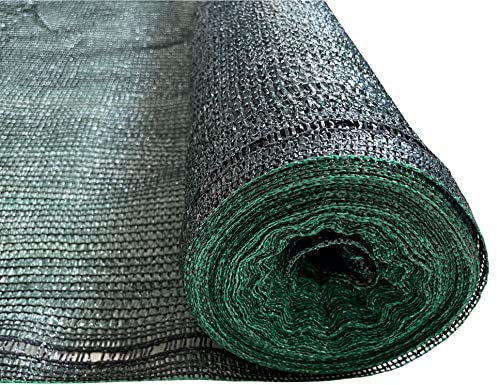 Rete Ombreggiante oscurante frangisole ad alta schermatura (90%) con cimosa e asole ideale per giardini, parcheggi, balconi, rimessaggi | 6x50 Metri Verde