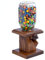 Handcrafted Amish Wooden Candy Dispenser Glass Jar Solid Oak Wood M&M's, Peanuts, Reese's Pieces, Skittles, Jelly Beans, Runts (Sorrel)