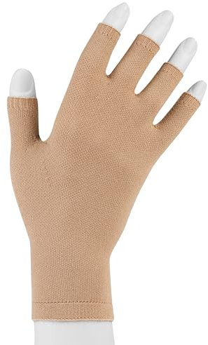 Juzo 20-30 mmHg weicher nahtloser Handschuh, links beige, S