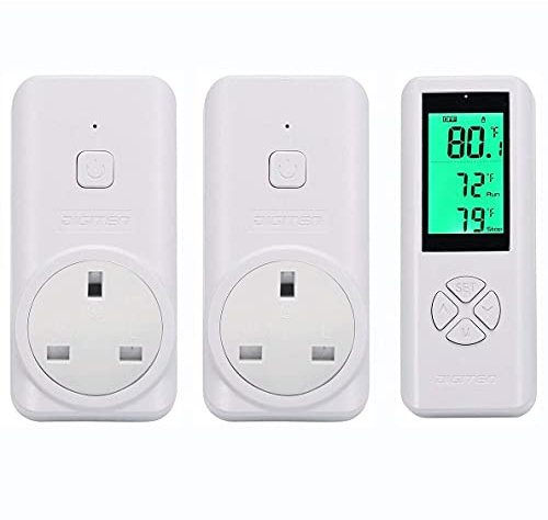 DIGITEN WTC100 Wireless Thermostat With 2 Receivers - Plug-in Temperature Controller Outlet for Greenhouse, Wine Cellar - Remote Control Space Heater Temp Controller