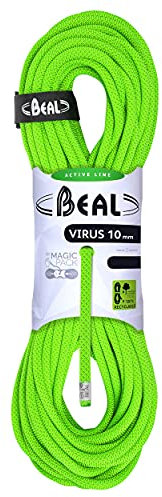 Beal Virus 10.0 Mm 50 M Grün - Vielseitiges zuverlässiges Allround Kletterseil, 50m, Größe 50 m - Farbe Solid Green