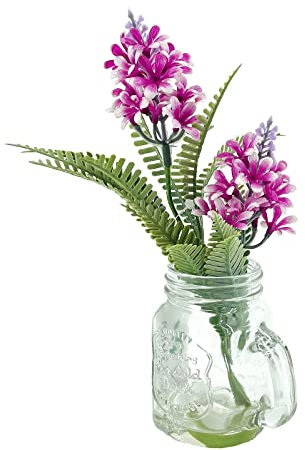 NTK-Collection Kunstblume Hyazinthe in Glaskrug Leilani Kunstpflanze Dekoration Hyazinthe