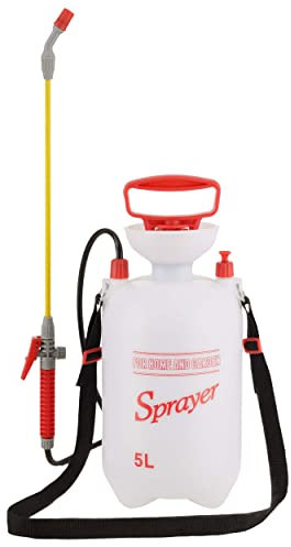 Baroni Home Bomba de hombro manual, pulverizador de presión manual, pulverizador manual de 5 litros para jardinería, fertilización, descongelación y desinfestación (5 L)