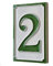 House Numbers Hand-painted Italian Ceramic Numbers Tiles Simple Green Design, Tile Size: 11cm x 7cm (Green Number 2)