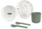 Miniland Naturmeal Frog - Kindergeschirr aus 100% natürlichen Materialien, Set aus Teller, Schale, Becher und Besteck