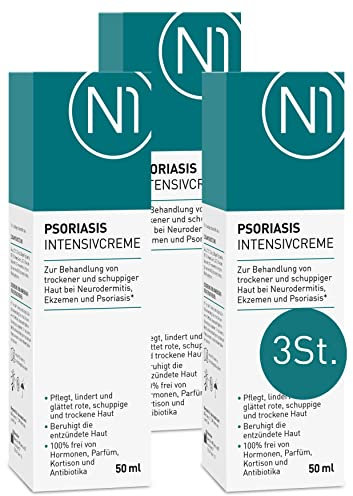 N1 Psoriasis Intensivcreme 150ml - Ekzem & Neurodermitis Creme - beruhigt, pflegt, lindert und glättet rote, schuppige, entzündete & trockene Haut