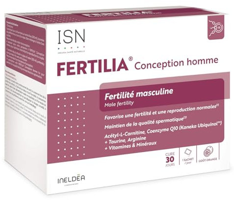 ISN - Fertilia® Conception Homme - Complément alimentaire à base de Carnitine, Coenzyme Q10 & vitamines - Favorise une fertilité & reproduction normales chez l'homme - Cure 30 jours