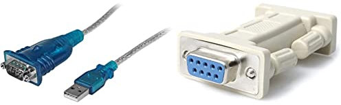 StarTech.com Câble Adaptateur USB vers Série DB9 RS232 - Mâle/Mâle (ICUSB232V2) & Adaptateur Null Modem DB9 série RS232 - F/F