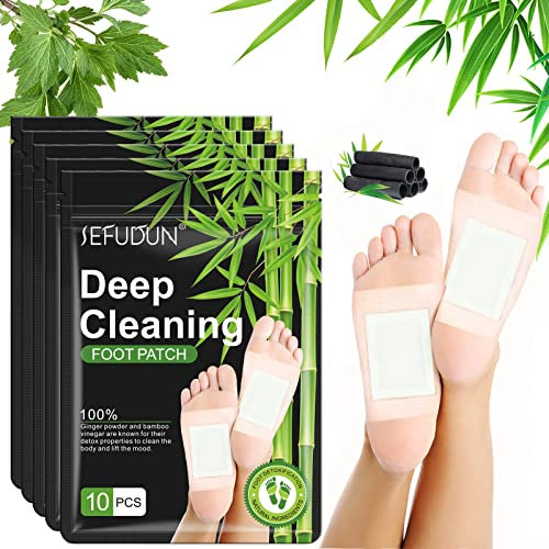 Youery 50 Stück Detox Fußpflaster, Entgiftungspflaster für Füße, Deep Cleansing Foot Pads,Fußpflegepads, Natürliche Fusspflaster, Detox Pflaster, für Hilfe Schlafen und Stressabbau