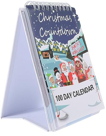 Beavorty 1Pc countdown to christmas 2024 xmas countdown calendar wall advent calendar LED Light Calendar Unique Calendar 100 days till christmas calendar Xmas present decorative paper Vertical