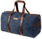 DRAKENSBERG Weekender 'Cody' - Wasserabweisende Reisetasche aus gewachstem Canvas und Leder, 50L - Ozean-Blau, DR00640