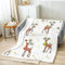 Elch Sherpa Decke 160x200cm Kuscheldecke Weihnachten Flauschig Fleecedecke Blatt Große Winter Dicke Warm Kunstfelldecke für Frauen Geschenke Sofa