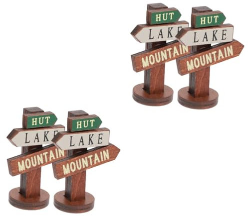 Kisangel 4stücke Mini Holzwegweiser Für Miniaturgärten Dekorative Gartenaccessoires Für Kreative Landschaftsgestaltung Geeignet Für Ab Jahren