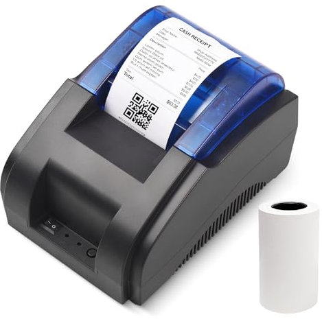 Sunydog Impresora de Recibos Térmica Portátil Impresora de Escritorio de 58 mm USB+BT 203DPI Compatible con Sistemas Windows/Linux/Mac/Android Soporte de Impresión de Alta Velocidad Comando