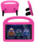 BARALARIQIU Bambini Custodia per Amazon Fire HD 8 2016/2017/2018 Tablet Antigraffio Morbido in Gomma Cover Protezione Antiurto con Supporto Rosa
