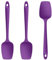 U-Taste Silicone Spoon Spatula Set of 3: 250 ℃ Heat-Resistant Food Grade Flexible Rubber Scraper, Cooking Baking Scraping Mixing Kitchen Utensils for Non Stick Pan/Wok (Purple)