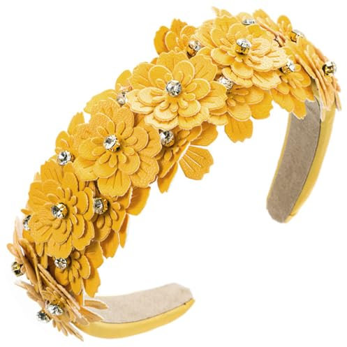 scicent Haarband Damen Retro Vintage Haarreifen Kristall Modische Haarreife Elastisches Haarbänder Einfaches Strass-Stirnband Breit Kopfkette Mode Haarschmuck Haarreif für Frauen Mädchen - 25904