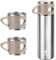 Vacuum Insulated Flask 700ml/23.6oz Stainless Steel Thermo Bottle with Cup for Coffee Water Hot and Cold Drink Flasks.(Brown,Set)