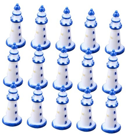 Toyvian 15stücke Miniatur Leuchtturm Ornamente Resin Deko Für Mikro-Landschaft Puppenhaus Garten Mediterrane Stil Realistische Skulpturen