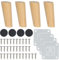 Luabue 4 Piezas Patas para Muebles Madera Patas de Madera para Muebles 12 cm Patas de Muebles con Placa de Montaje y Tornillos Patas para Sofá Mesa de Té Armario Mesas y Sillas