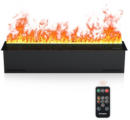 Mexhom electric fireplace, Water vapor fireplace,3D flame color effect, fireplace with remote control, 80cm