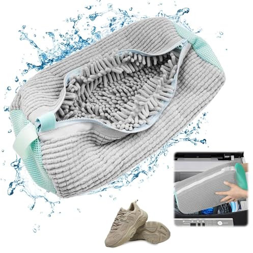 Shoe washing machine bag neaker Cleaning shoe dryer Laundry shoe bag ，Reusable,Shoe washing bag for washing machine and dryer (Gray 1PCS)