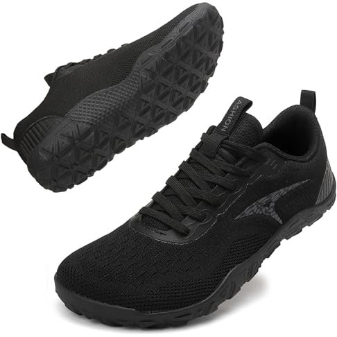 Scarpe a Piedi Nudi con Punta Larga Scarpe da Uomo Minimalista Outdoor Trail Running Scarpe da Uomo Fitness Scarpe da Ginnastica, 13-Nero, 44 EU