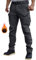 WINKEEY Pantalon de Travail Homme Pantalon Tactique Doublé en Polaire Softshell Imperméable Coupe-Vent, Noir Polaire L