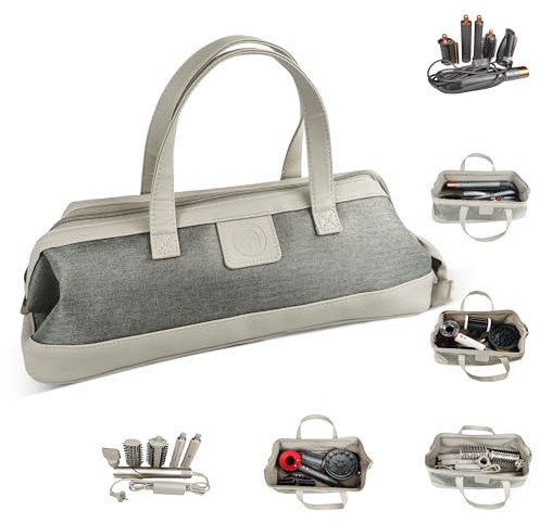 Foyer Nuage Travel Hair Dryer Bag for Dyson Supersonic, Portable Waterproof Storage Case for Dyson Airwrap, Hair Tools Case for Shark Flexstyle (Light Grey)