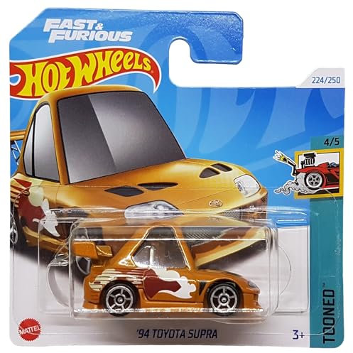 Hot Wheels - ´94 Toyota Supra - Tooned 4/5 - HTF27 - Short Card - Fast & Furious - orange - Mattel 2024 – 1:64