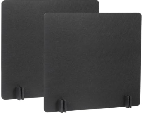 PATIKIL Schreibtisch-Trennwand aus Filz 60 x 60cm, 2 Stück, Schwarz-B | Schreibtisch-Trennwand aus Filz 60 x 60cm, 2 Stück, Schwarz-B