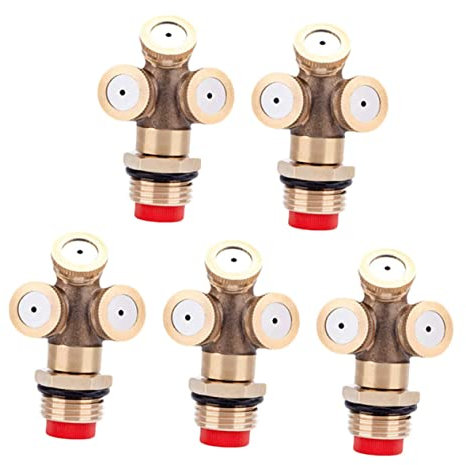 Toddmomy Boquilla De Pulverización De Latón Para Jardinería 5piezas Boquilla Nebulizadora Para Riego y Enfriamiento Accesorio De Riego Duradero y Resistente Al De Alta Eficiencia