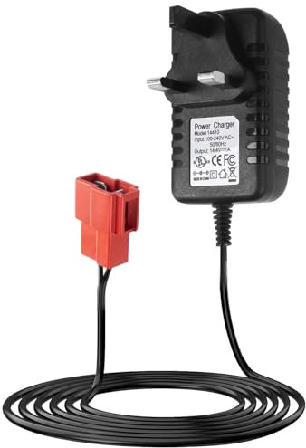 12V Charger for Kids Electric Ride on Toys 14.4V 1000mA Battery Charging Cable Red Square Plug Supply Power Adapter for Riding Toy Motorcycle Quad Bike Sports Car Compatible with TRAX Moto ATV Quad