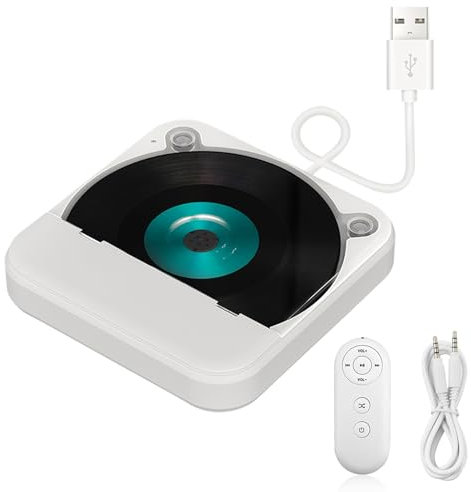 Auto CD-Tuner, CD Player für Auto PKW LKW mit 1M USB-AUX Anschluss Externes CD Laufwerk für Zuhause Laptop PC Fernseher Extern Universal Kompatibel mit Android Autoradio - Weiß