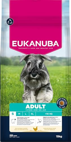 Eukanuba Hundefutter Trocken mit frischem Huhn für kleine Rassen, Premium Trockenfutter für ausgewachsene Hunde, 15 kg