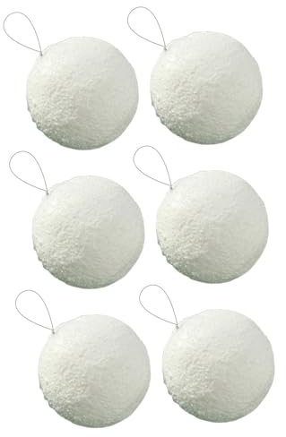 rockible 6 Palline di Natale, Palline di Natale con spago, Decorazioni per la casa, Decorazioni Natalizie per Anniversario, casa, Ringraziamento, 6 Cm