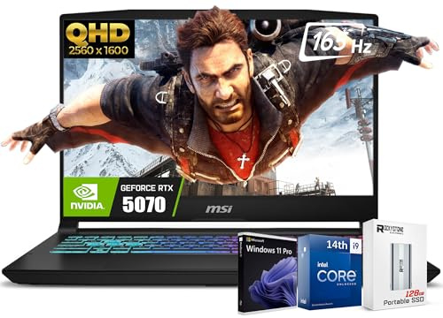 MSI Katana HX Gaming Laptop, 15.6” 165Hz QHD+ IPS Display, 24-core i9-14900HX (UP to 5.8 GHz, GeForce RTX 5070, AI&VR Ready, Copilot+ PC, RGB Backlit Keyboard, Win 11 Pro, Black(64GB DDR5 | 4TB SSD)
