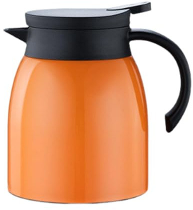 rockible Kaffeekanne Aus Edelstahl, 1 L, mit Griff, Vakuumisolierter Krug für Saft, Wasser, Milch, Getränke, Kaffee, Orange