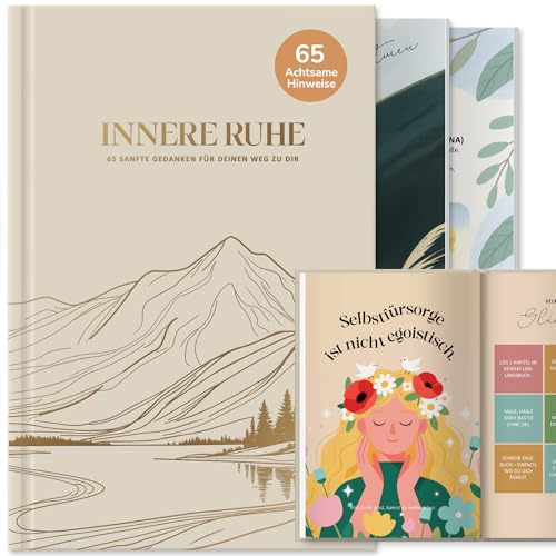 BIROYAL 5 Minuten Peace mit 65 Impulse - 5 Minuten Tagebuch für Erwachsene - Dankbarkeitstagebuch Erwachsene - Achtsamkeitstagebuch für Manifestieren & Selbstliebe - Inspirationsbuch