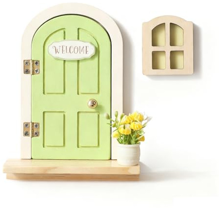 Puerta De Casa De,Ventana De Juguetes De Madera Adorable | Puerta De | para Niños y Niñas, Habitación, Jardín de Infancia, Balcón y Aula