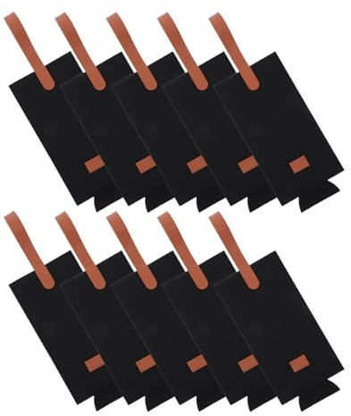 MUCKLILY Lot de 10 Paquet Porte-bouteilles en Feutre Réutilisables Noirs 30 X 9 Cm, Paquet de Transport Léger et Portable pour Bouteilles de Vin, pour Voyages, Festivals et Shopping