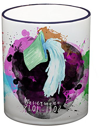 Ma2ca® Sternzeichen Wassermann Kaffeetasse Becher Tasse Tasse Becher-Rand_Kobaltblau