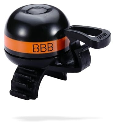 BBB CyclingEasyFitDeluxe Fahrradklinge|Laute Glockefür Mountainbike und Rennrad|Einsetzbar mit Schnellverschluss-System für alle Fahrradlenker, schwarz/orange