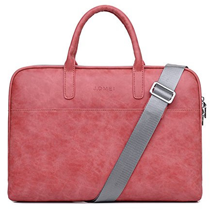 Laptop Shoulder Bag Sleeve Briefcase Case for 13-13.3 Inch Laptops/MacBook/Notebook/Chromebook with PU Leather Fabric and Carrying Strap Purple