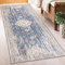 ReaLife Maschinenwaschbar Teppich Läufer - Wohnzimmer Schlafzimmer Badezimmer Küche Flur Büro - rutschfest Kurzflor Premium-Fleckenbeständig - Persisch Distressed - Hell Blau - 75 x 180