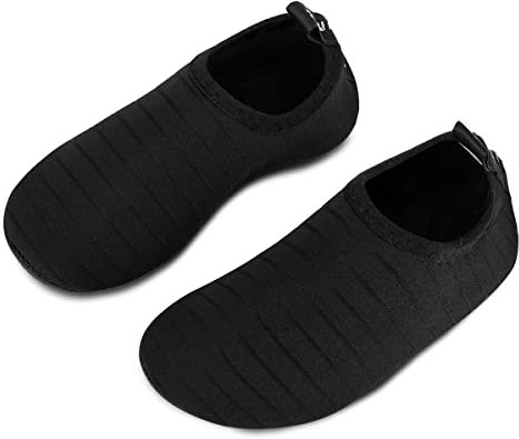 Kinder Badeschuhe Wasserschuhe Strandschuhe Mädchen Junge Schwimmschuhe Barfußschuhe rutschfeste Surfschuhe Sportschuhe Kleinkind Schwimmbad(tw.Black,18/19 EU)
