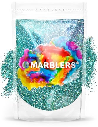 MARBLERS Holographic Glitter [Holo Teal] 3oz (85g) | Fine | Non-Toxic, Vegan, Cruelty-Free | Face, Body, Eyeshadow, Hair, Festival, Party Makeup | Nail Art, Polish | Resin, Tumbler, Slime, Craft