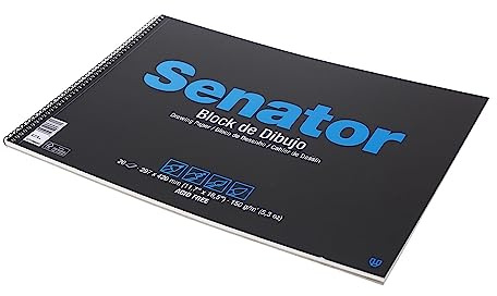 Unipapel Blocks 37002110 Senator-Zeichenblock, mikroperforiert, Papier 150 g/m², Masseverleimt, FSC-zertifiziert, A3