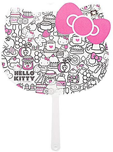 Kitty Sanrio Hello Face Plastic Portable Hand Fan : 1PC (Type B)